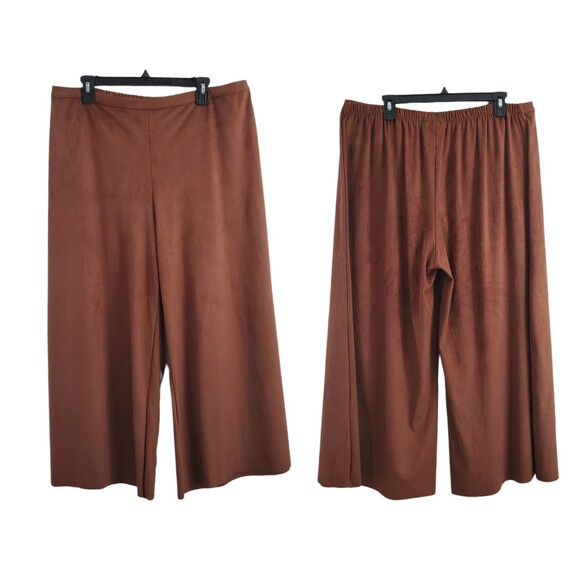 Bryn Walker XXL Set Sequoia Faux Suede Ella Pants Poncho Rust Lagenlook - Picture 4 of 12